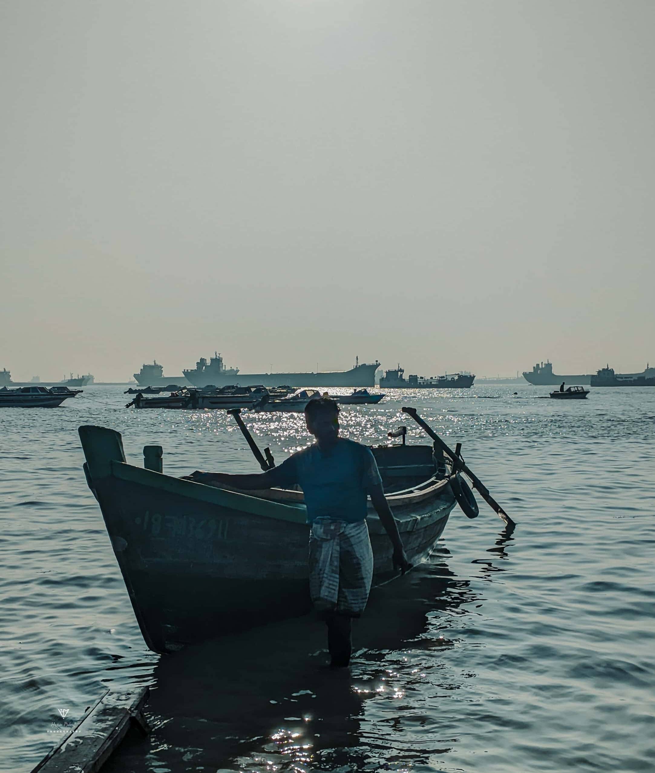 Harbor at golden hour